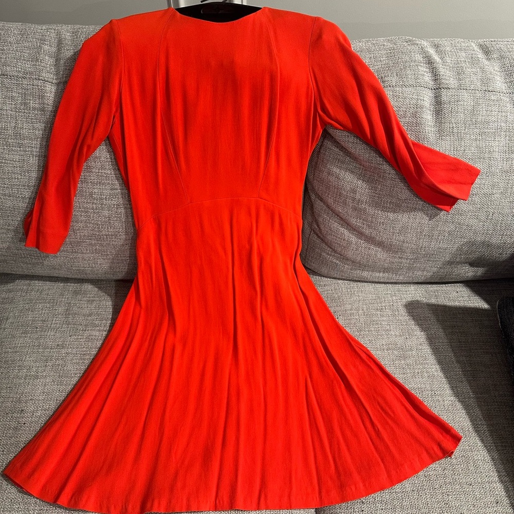 Sandro Red Pleated Fit and Flare Cocktail Dress